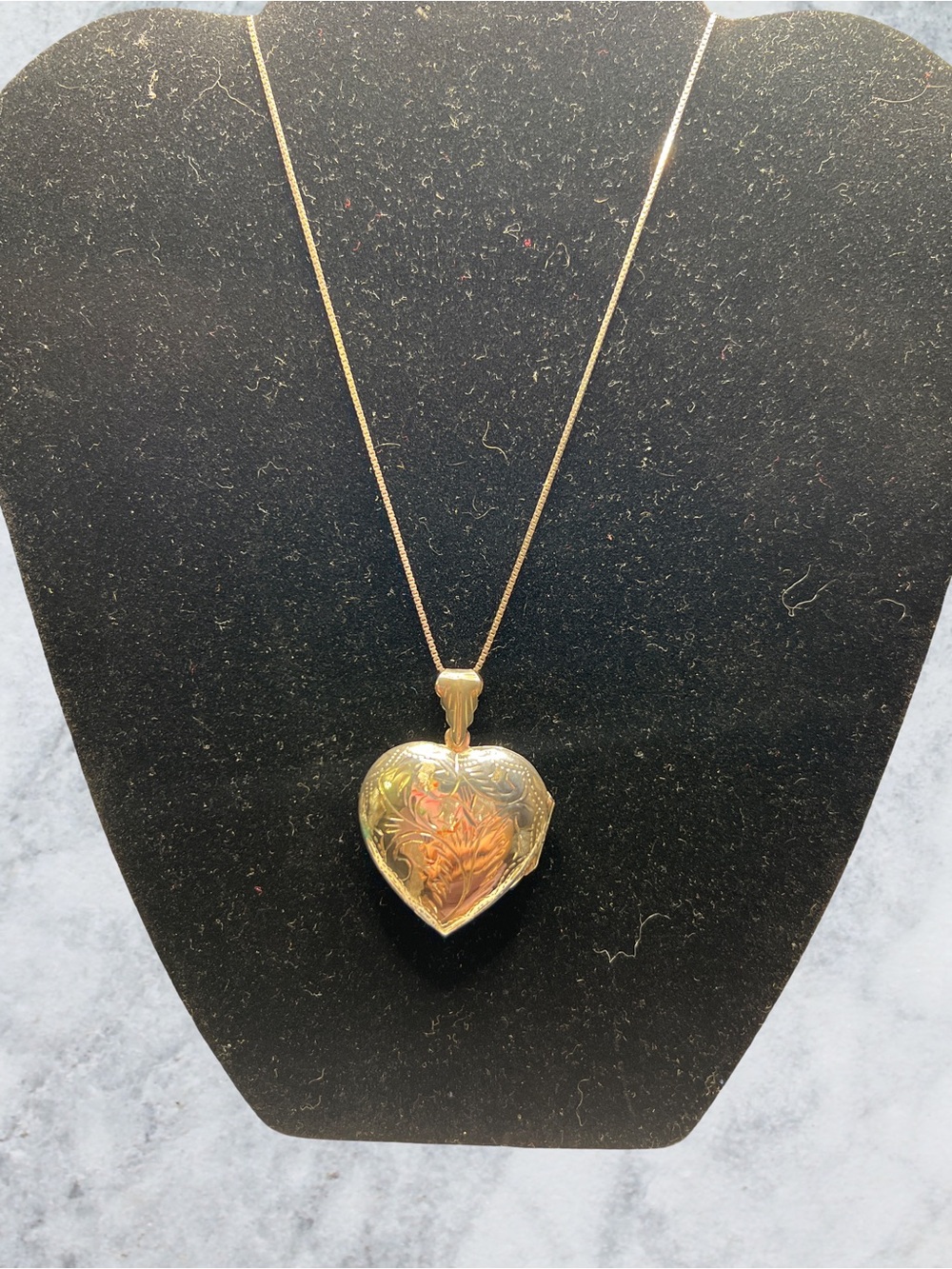 Vintage Sterling Silver 925 Heart Locket Necklace 16” Engraved Floral With Tags
